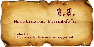 Noszticzius Barnabás névjegykártya